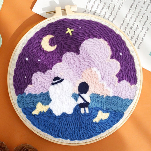 Punch Needle set Ein Spaziergang unter dem Mond