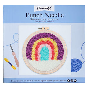 Punch Needle Pastellfarbener Regenbogen
