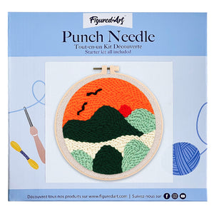 Punch Needle Oranger Sonnenuntergang