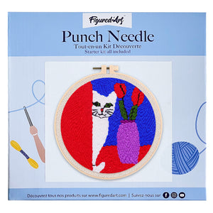 Punch Needle Neugierige Katze