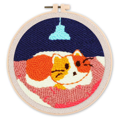 Punch Needle set Eine Katze in ihrem Bett