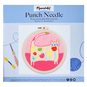 Punch Needle Blumenkatze