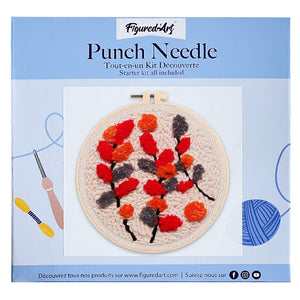 Punch Needle Bunte Zweige auf einem beigen Hintergrund