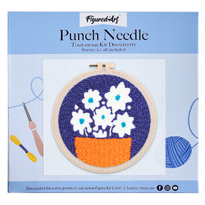 Punch Needle Weiße Blumen