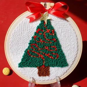 Punch Needle set Geschmückter Weihnachtsbaum