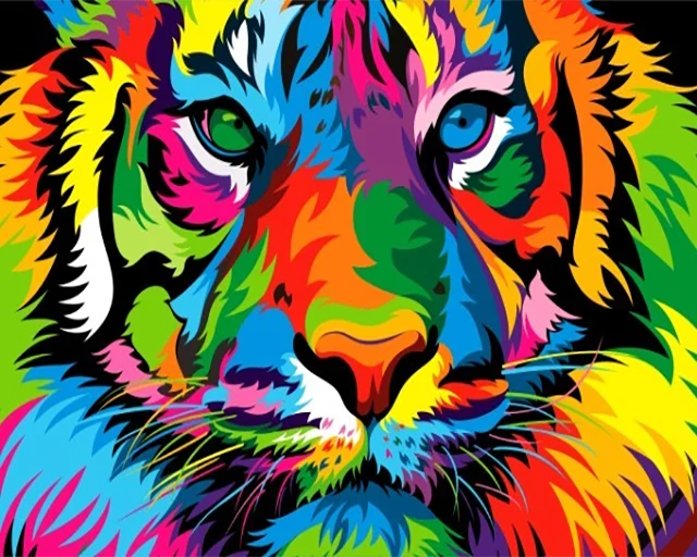 Kreuzstich – Pop Art Tiger