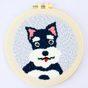 Punch Needle set Goofy Terrier Hund