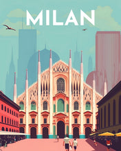 Laden Sie das Bild in den Galerie-Viewer, Diamond Painting – Reiseplakat Mailand