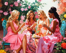 Laden Sie das Bild in den Galerie-Viewer, Diamond Painting – Toast der Divas im Garten – 40 x 50 cm auf Keilrahmen gespannt