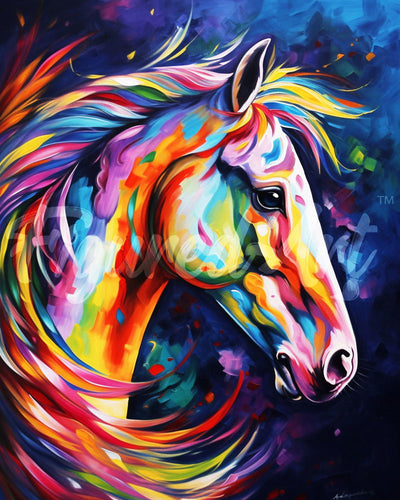 Diamond Painting - Pferd Farbenfroh Abstrakt