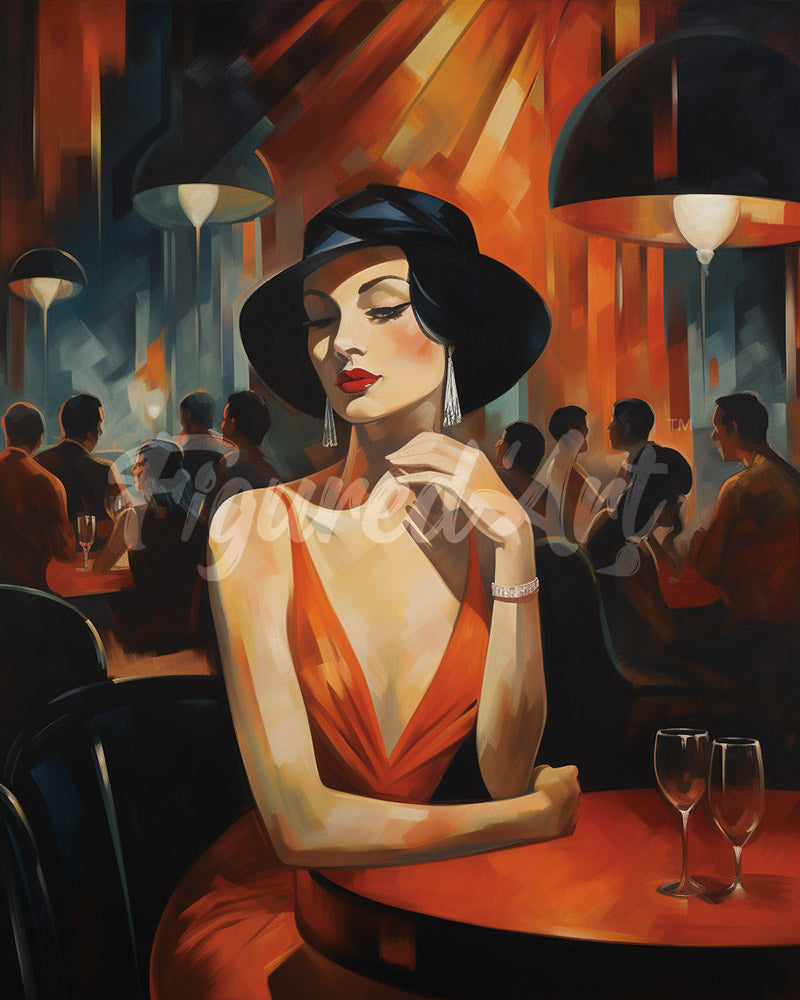 Diamond Painting – Art-Deco-Frau in einem Club