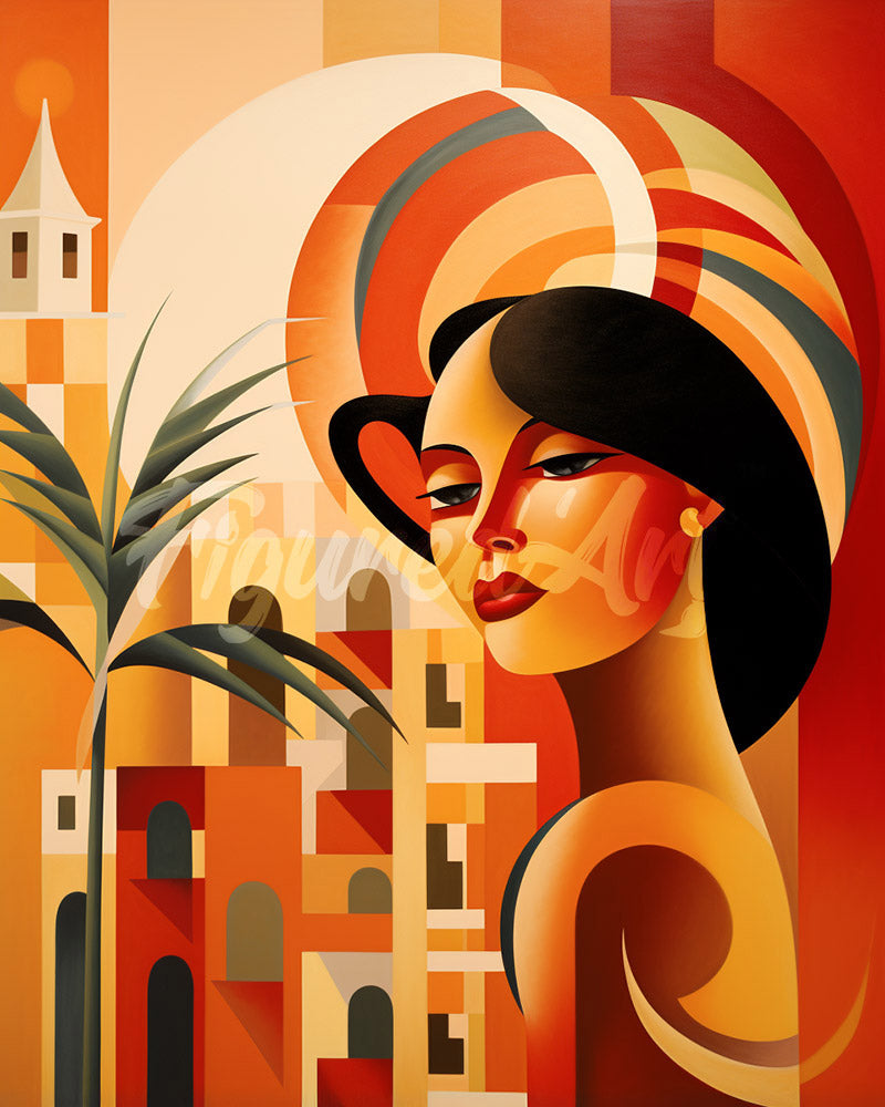 Diamond Painting – Art-Deco-Frau in Kuba