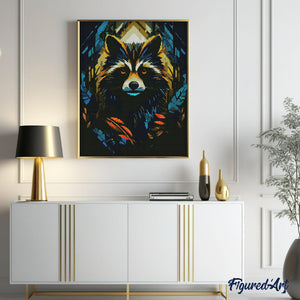 Diamond Painting – Waschbär Art Deco