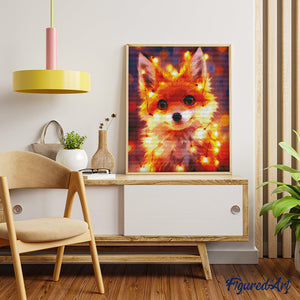 Diamond Painting - Kleiner Fuchs mit Glühbirnen