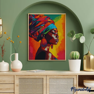 Diamond Painting - Lebhafte Afrikanische Dame