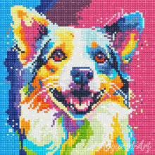 Laden Sie das Bild in den Galerie-Viewer, Mini Diamond Painting 25 x 25 cm - Abstrakter Pop Art Hund