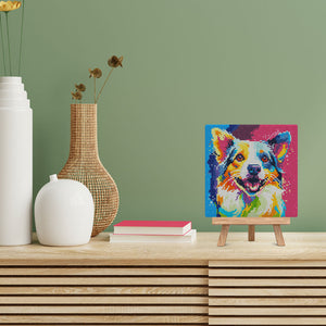 Mini Diamond Painting 25 x 25 cm - Abstrakter Pop Art Hund