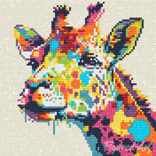 Laden Sie das Bild in den Galerie-Viewer, Mini Diamond Painting 25 x 25 cm - Abstrakte Pop Art Giraffe