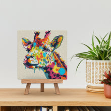 Laden Sie das Bild in den Galerie-Viewer, Mini Diamond Painting 25 x 25 cm - Abstrakte Pop Art Giraffe