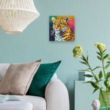 Laden Sie das Bild in den Galerie-Viewer, Mini Diamond Painting 25 x 25 cm - Abstrakter Pop Art Leopard