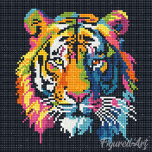 Laden Sie das Bild in den Galerie-Viewer, Mini Diamond Painting 25 x 25 cm - Abstrakter Pop Art Tiger