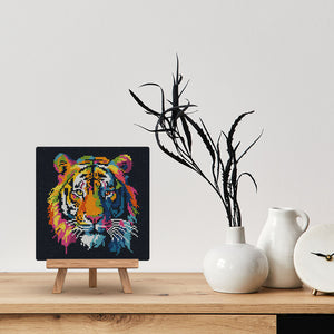 Mini Diamond Painting 25 x 25 cm - Abstrakter Pop Art Tiger