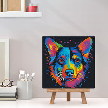Laden Sie das Bild in den Galerie-Viewer, Mini Diamond Painting 25 x 25 cm - Neon Hund Abstrakt Pop Art