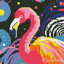 Laden Sie das Bild in den Galerie-Viewer, Mini Diamond Painting 25 x 25 cm - Flamingo Abstrakt Pop Art