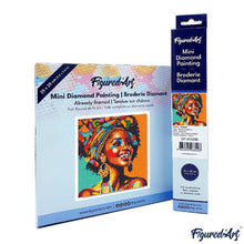 Laden Sie das Bild in den Galerie-Viewer, Mini Diamond Painting 25 x 25 cm - Afrikanische Königin Pop Art