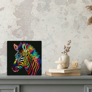 Mini Diamond Painting 25 x 25 cm - Neon-Zebra