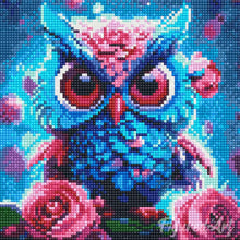 Laden Sie das Bild in den Galerie-Viewer, Mini Diamond Painting 25 x 25 cm - Kleine Blaue Eule