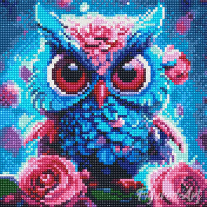 Mini Diamond Painting 25 x 25 cm - Kleine Blaue Eule