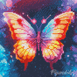 Mini Diamond Painting 25 x 25 cm - Funkelnder Schmetterling