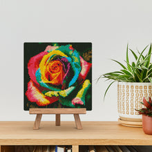 Laden Sie das Bild in den Galerie-Viewer, Mini Diamond Painting 25 x 25 cm - Mehrfarbige Rose