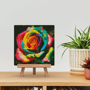 Mini Diamond Painting 25 x 25 cm - Mehrfarbige Rose