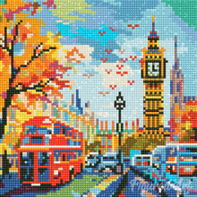 Laden Sie das Bild in den Galerie-Viewer, Mini Diamond Painting 25 x 25 cm - Herbst in Londoner Stadt