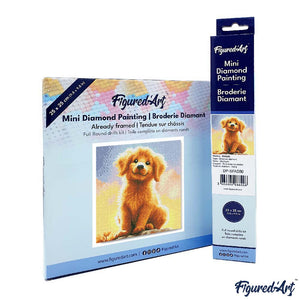 Mini Diamond Painting 25 x 25 cm - Süßer Golden Retriever Welpe
