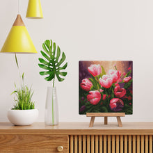 Laden Sie das Bild in den Galerie-Viewer, Mini Diamond Painting 25 x 25 cm - Hübsche Rosa Tulpen