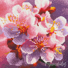 Laden Sie das Bild in den Galerie-Viewer, Mini Diamond Painting 25 x 25 cm - Kirschblütenblüte