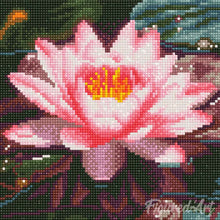 Laden Sie das Bild in den Galerie-Viewer, Mini Diamond Painting 25 x 25 cm - Rosa Seerose