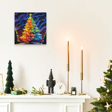 Laden Sie das Bild in den Galerie-Viewer, Mini Diamond Painting 25 x 25 cm - Bunter Weihnachtsbaum