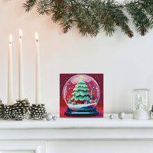 Laden Sie das Bild in den Galerie-Viewer, Mini Diamond Painting 25 x 25 cm - Weihnachtsbaum in Schneekugel
