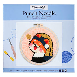 Punch Needle Mädchen mit der Perle