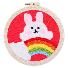 Laden Sie das Bild in den Galerie-Viewer, Punch Needle set Hase und Regenbogen