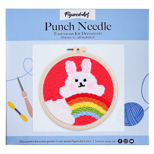 Punch Needle Hase und Regenbogen