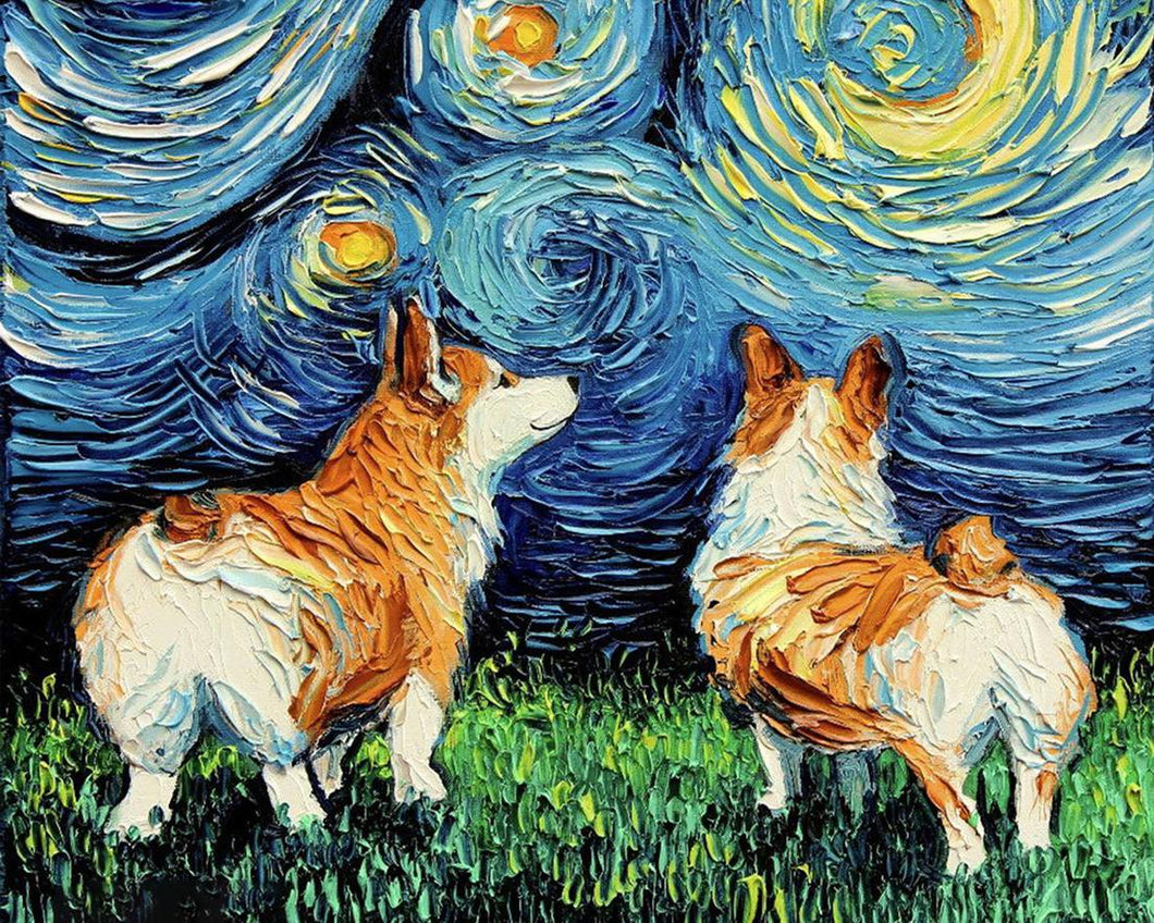 Diamond Painting – Hund und Sternennacht | Figured'Art