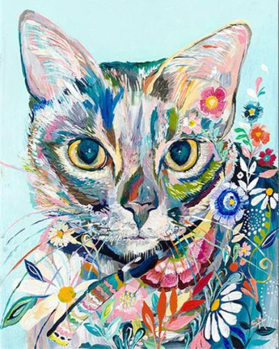 Diamond Painting – Farbige Katze | Figured'Art