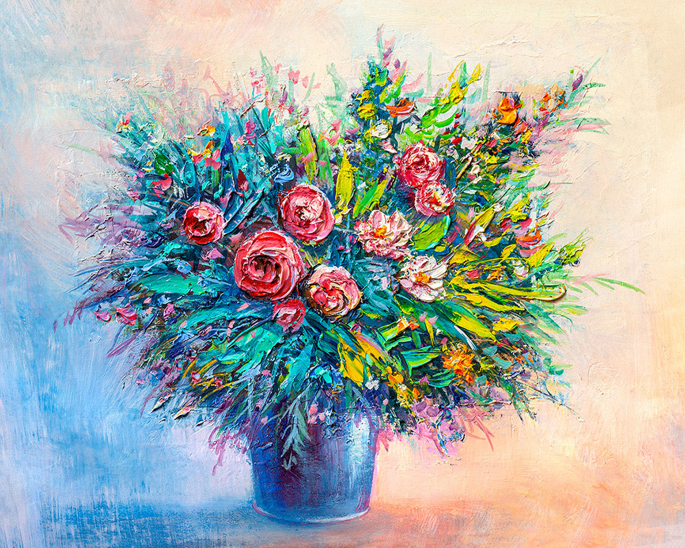 Diamond Painting – Farbenfroher Blumenstrauß