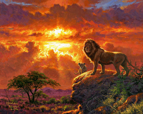 Malen nach Zahlen für Erwachsene | Löwe und Sonnenuntergang | Figured'Art