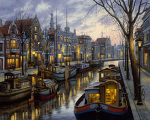 Laden Sie das Bild in den Galerie-Viewer, Malen nach Zahlen – Hausboot am Kanal